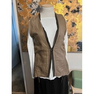 NWT So Cool Artsy Linen Adjustable Vest M